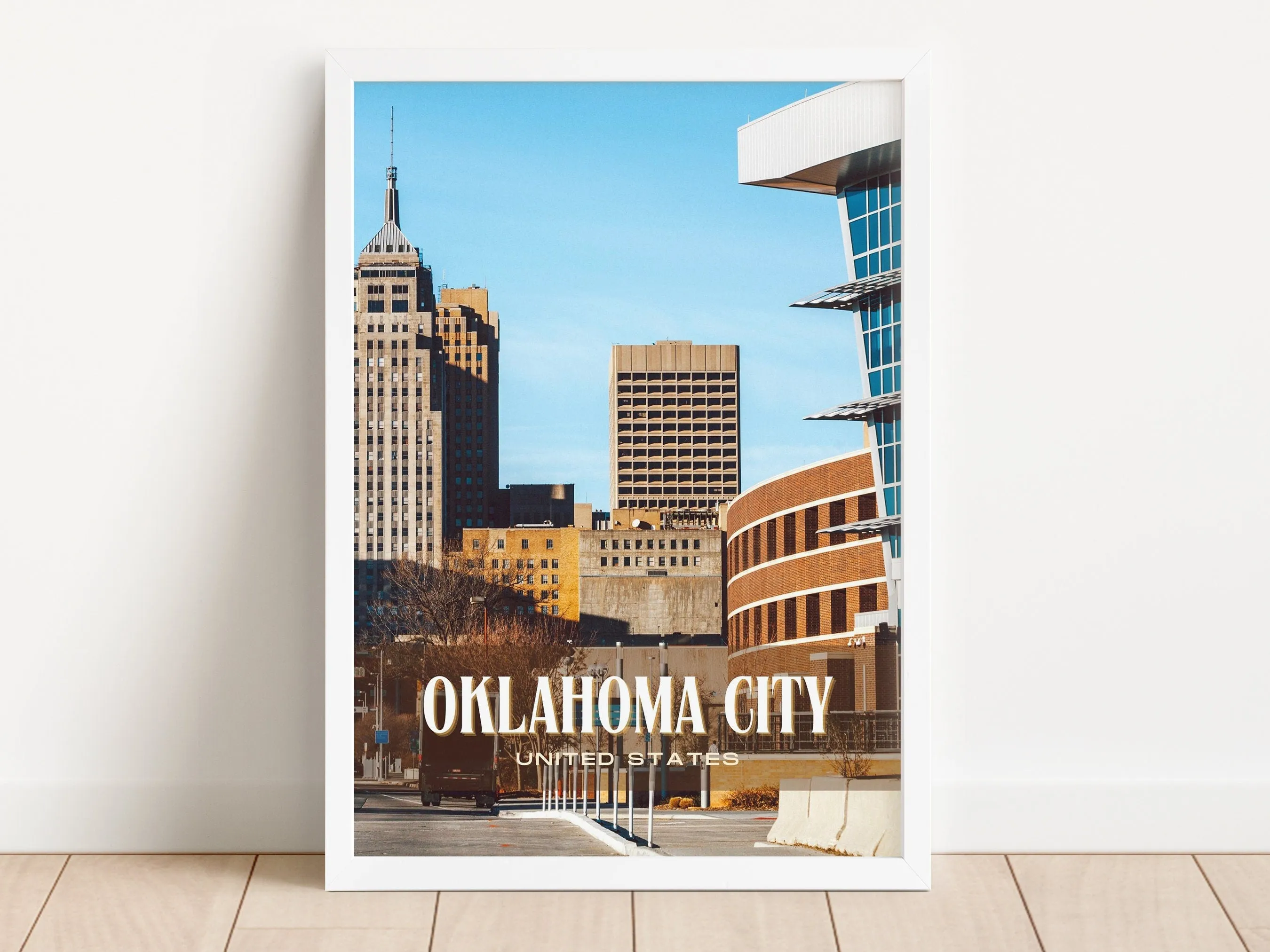 Oklahoma City Retro Wall Art, Oklahoma, USA