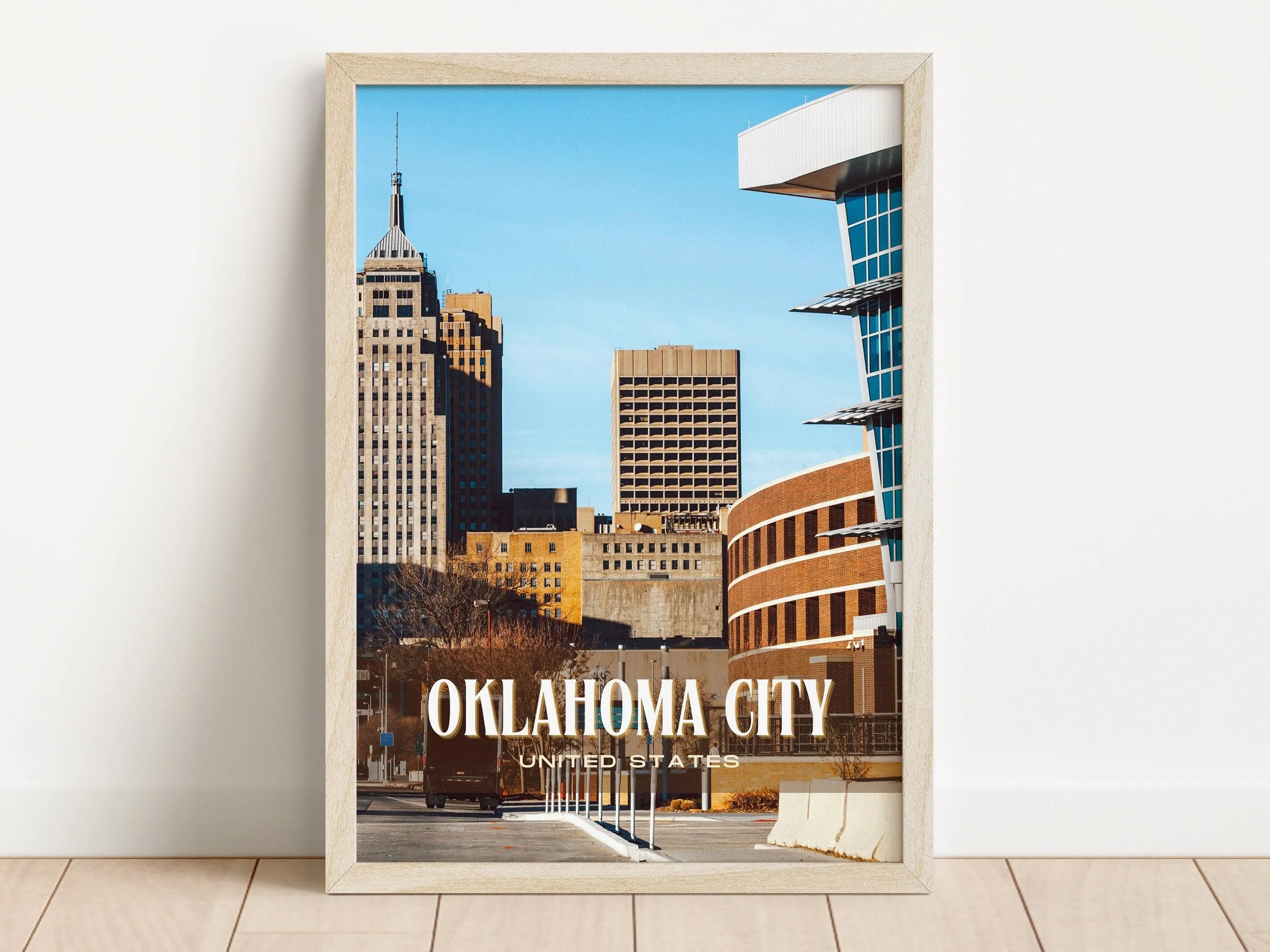 Oklahoma City Retro Wall Art, Oklahoma, USA