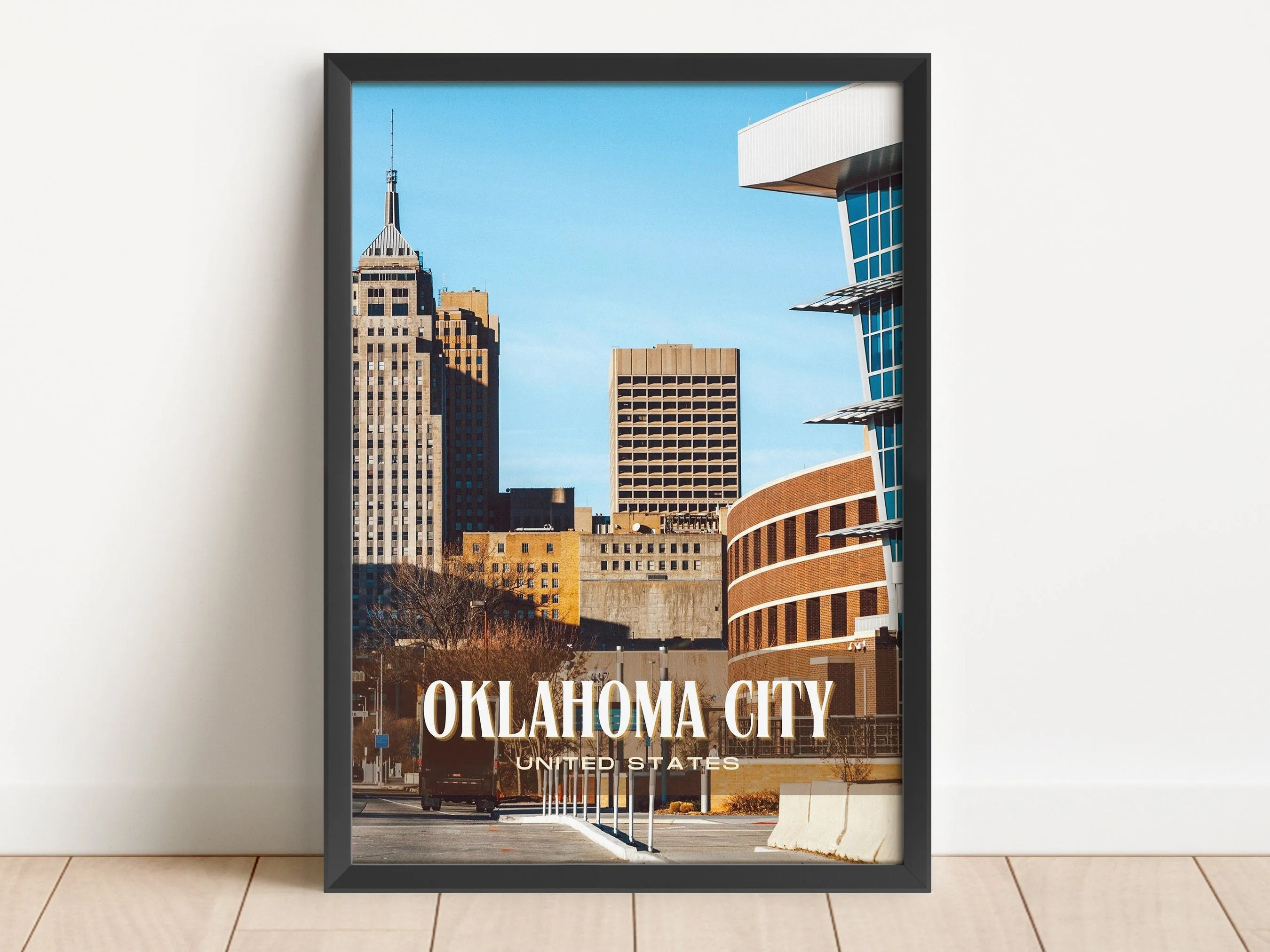Oklahoma City Retro Wall Art, Oklahoma, USA