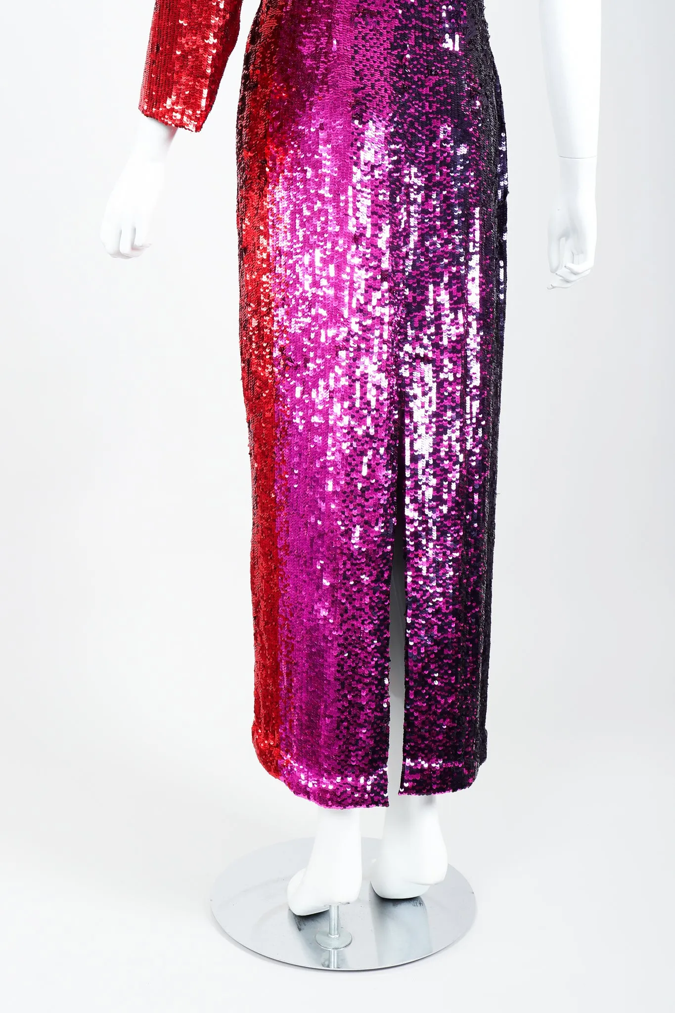 Ombré Sequin One-Shoulder Gown