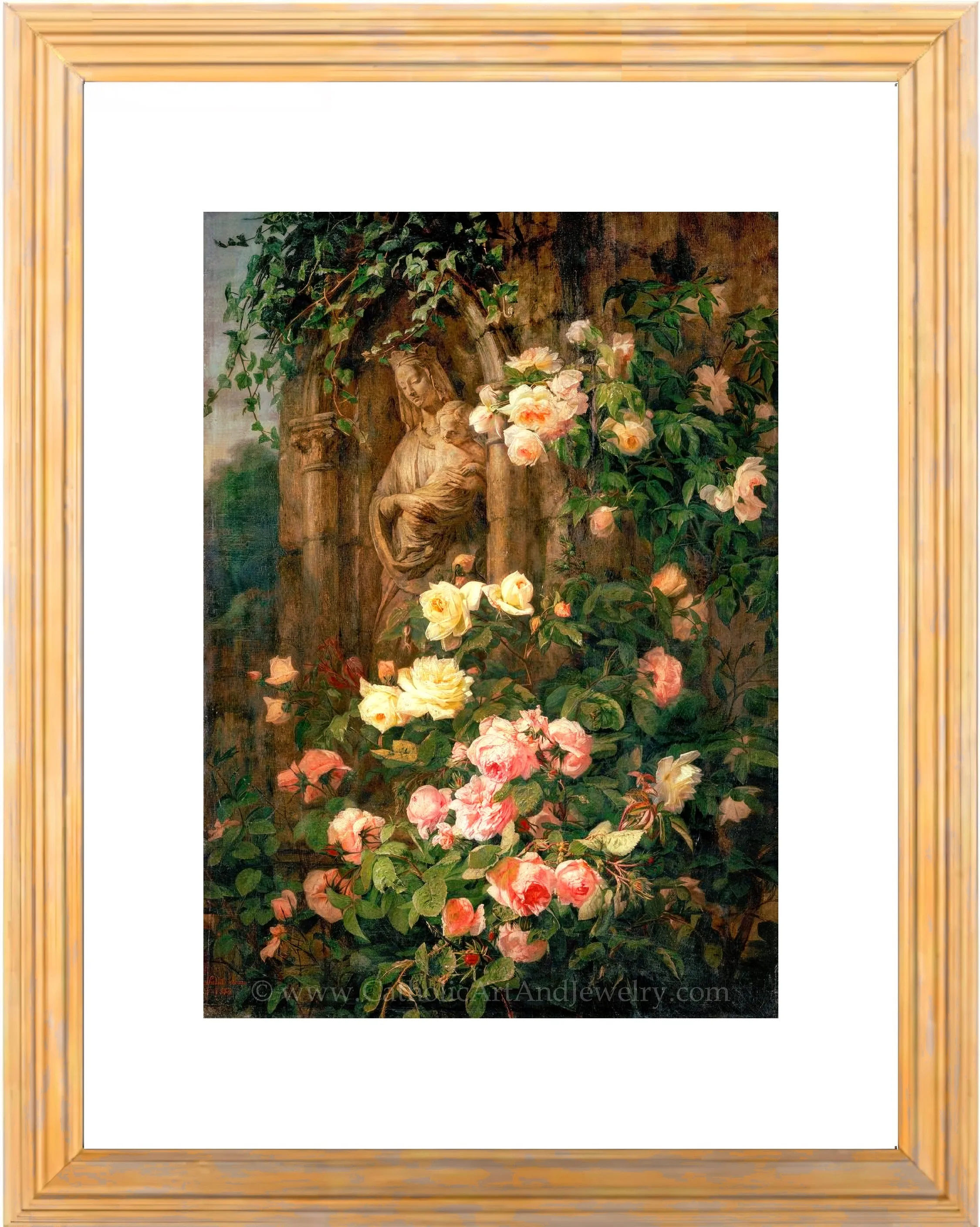 Our Lady of the Roses – Simon Saint-Jean – Vintage Catholic Art Print – Archival Quality