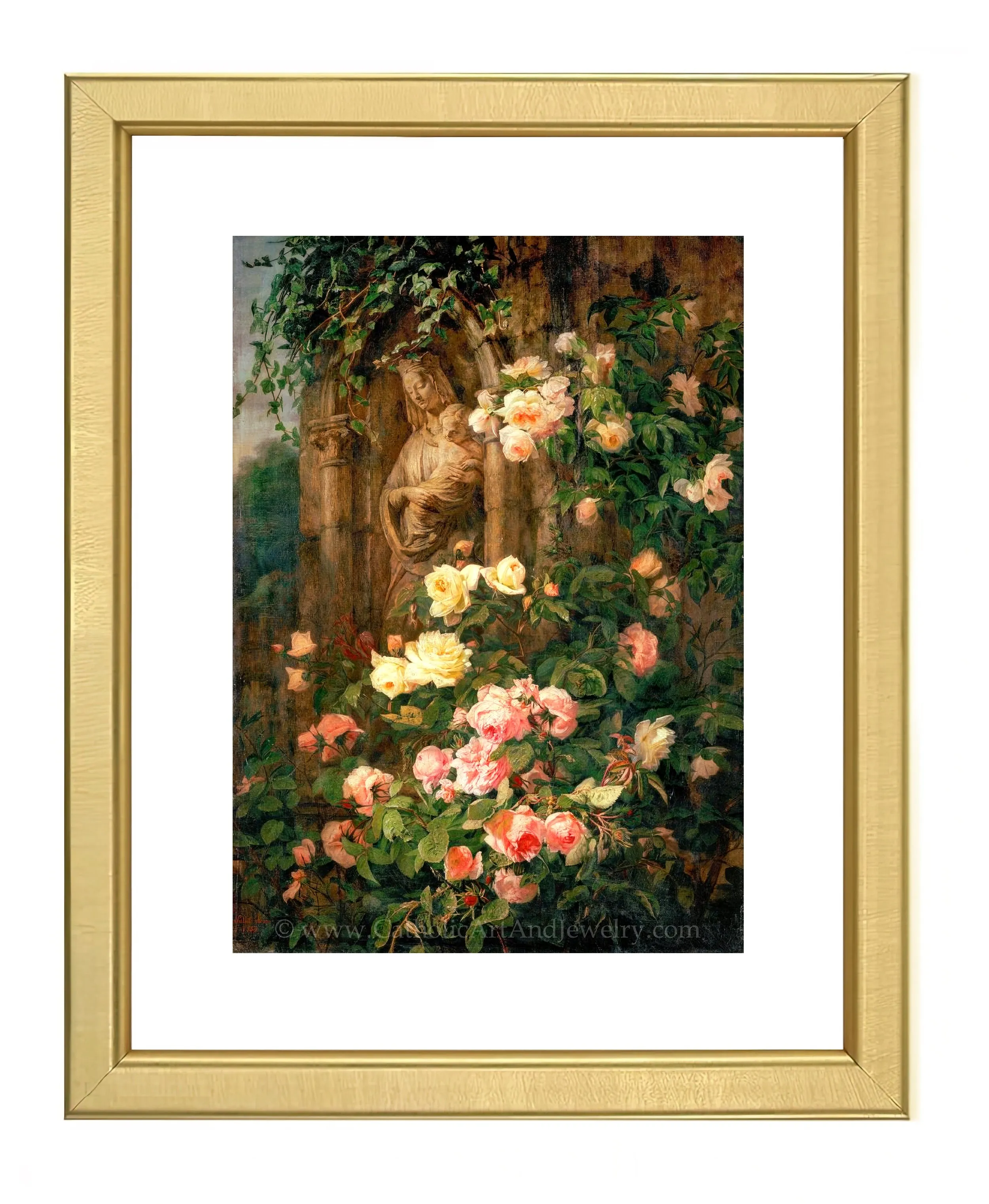 Our Lady of the Roses – Simon Saint-Jean – Vintage Catholic Art Print – Archival Quality