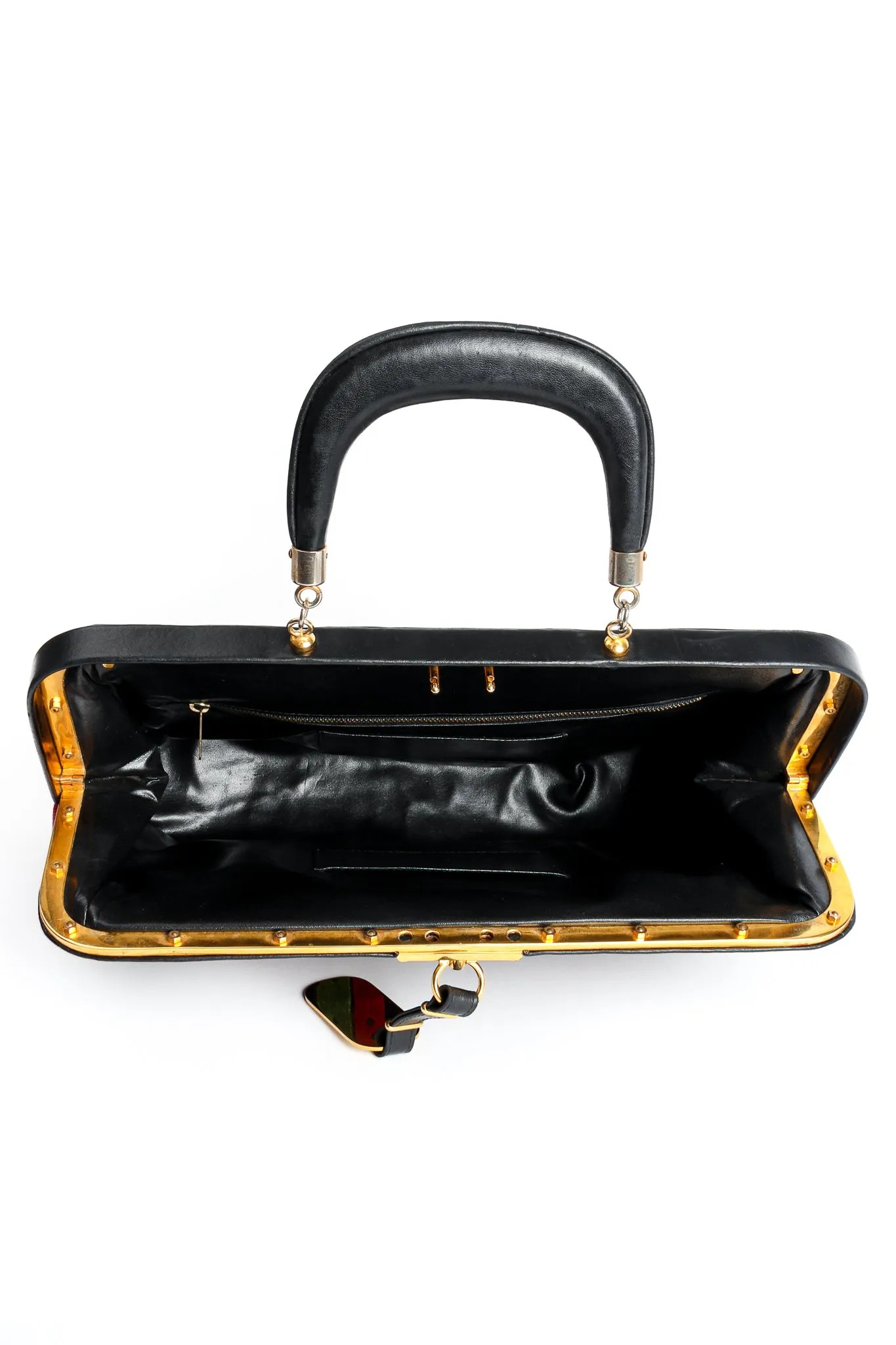 Oversized Buckle Striped Velvet Bag