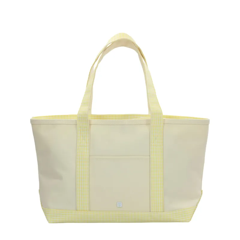 Personalized Gingham Yellow Market Tote