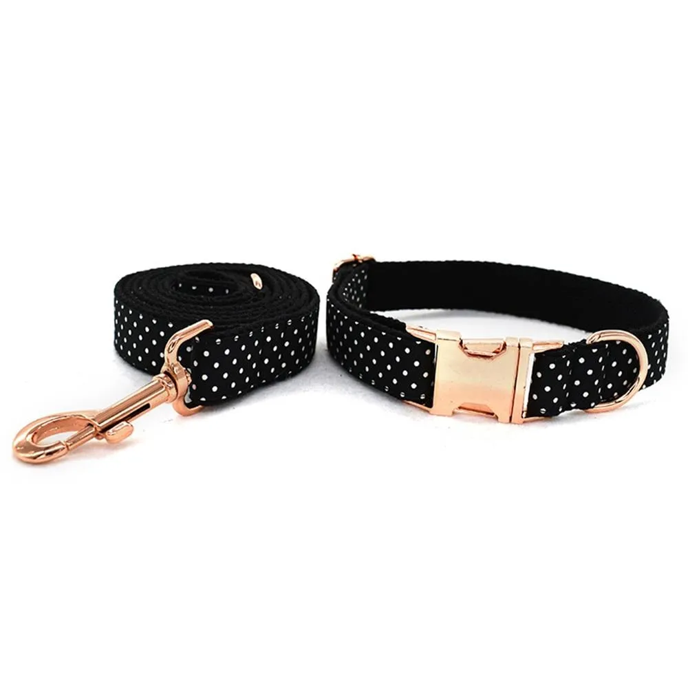 Personalized Polka Dots Pet Collar And Leash