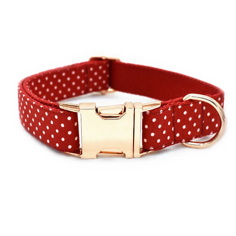 Personalized Polka Dots Pet Collar And Leash