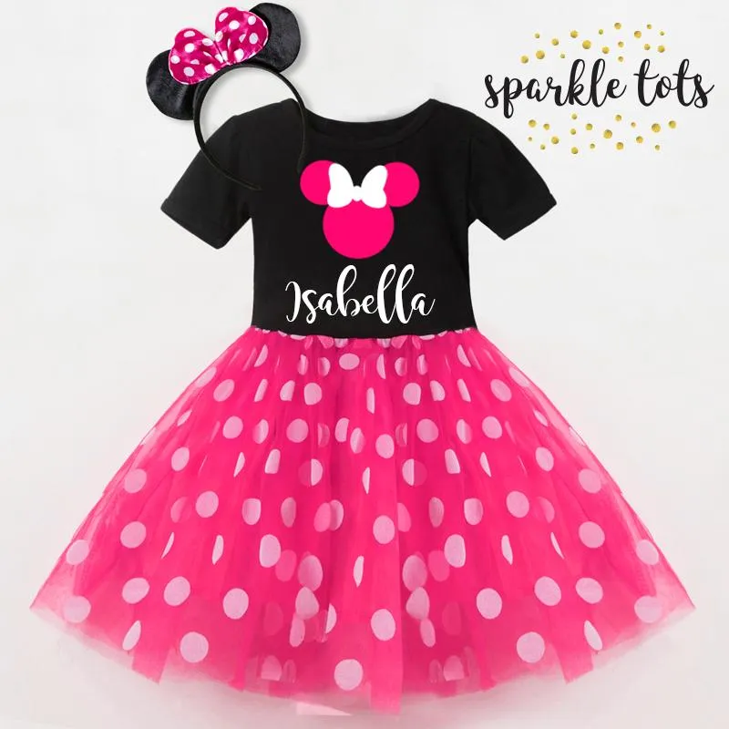 Pink dotted dress
