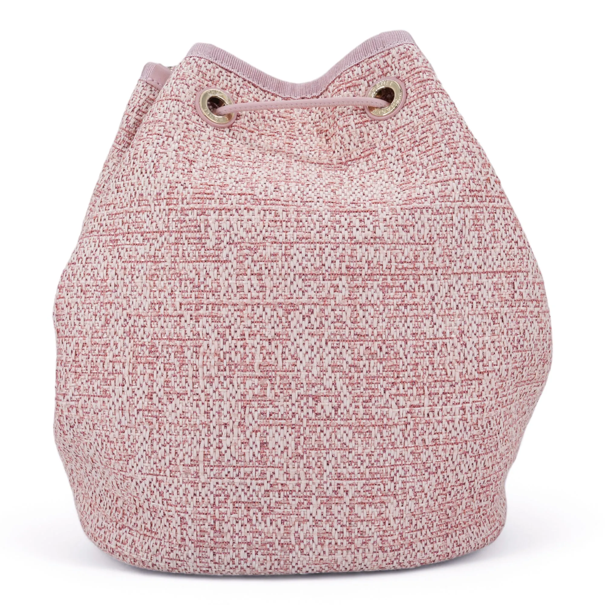 Pink Glitter Canvas Deauville Drawstring Bucket Bag