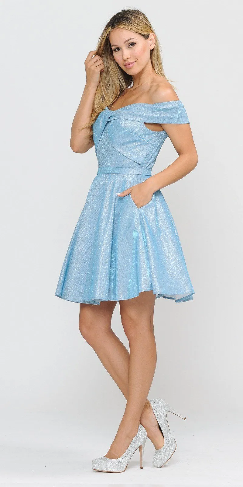 Poly USA 8356 Homecoming Short Dress Off-Shoulder