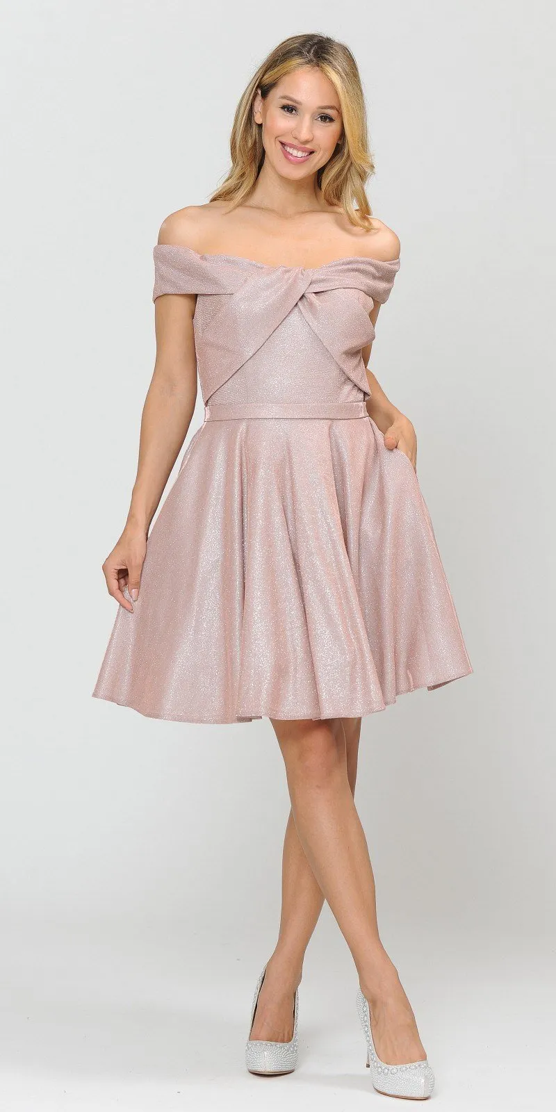 Poly USA 8356 Homecoming Short Dress Off-Shoulder