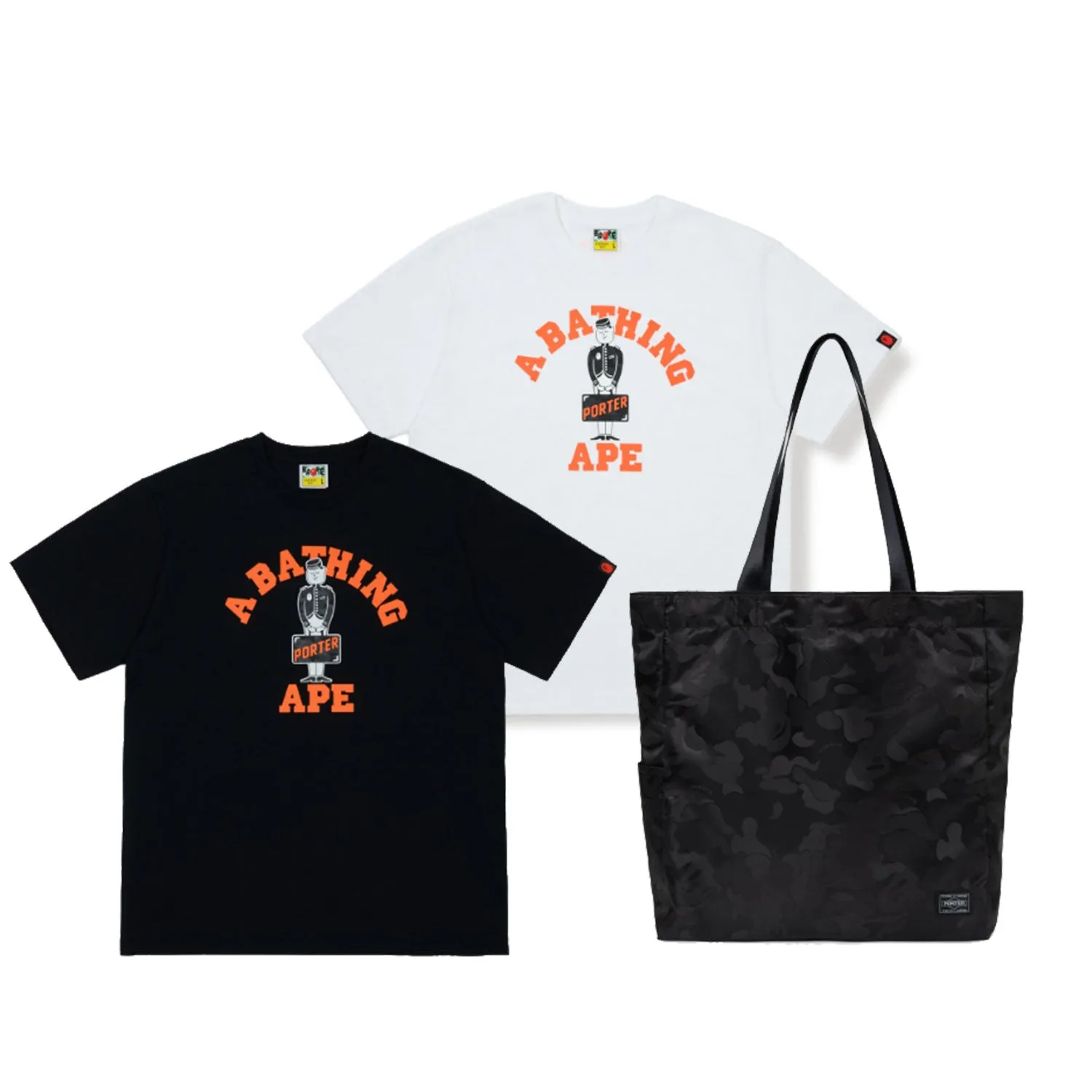 PORTER x A BATHING APE TEE & TOTE SET