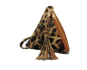 Pyramid Wristlet w/ Tassel - Leopard