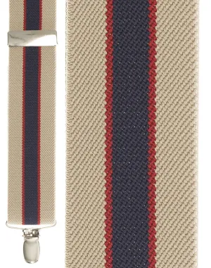"Khaki Bostonian Stripe" Suspenders