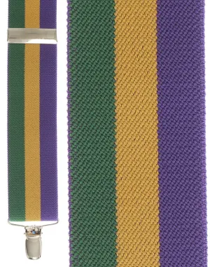 "Mardi Gras Stripe" Suspenders
