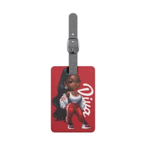 Red Diva Luggage Tag, Stylish Travel Accessory for Fashion Lovers, Unique Gift for Travelers, Airport Essentials, Personalized Travel Tag