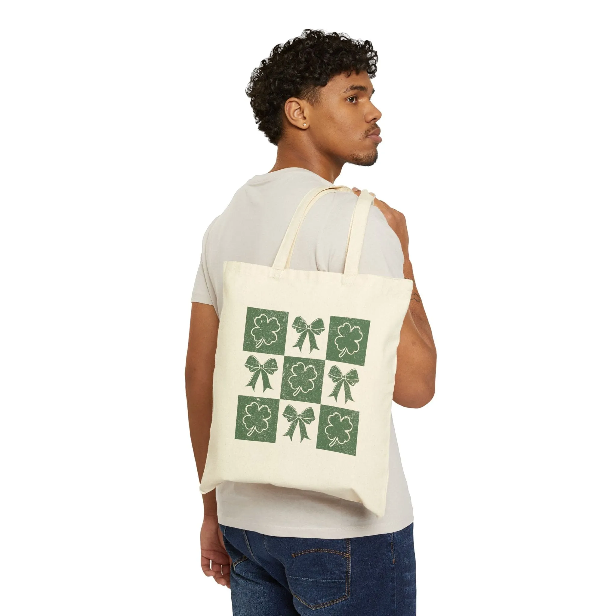 Retro Checkered Shamrock Tote: A Stylish St. Patrick’s Day Essential