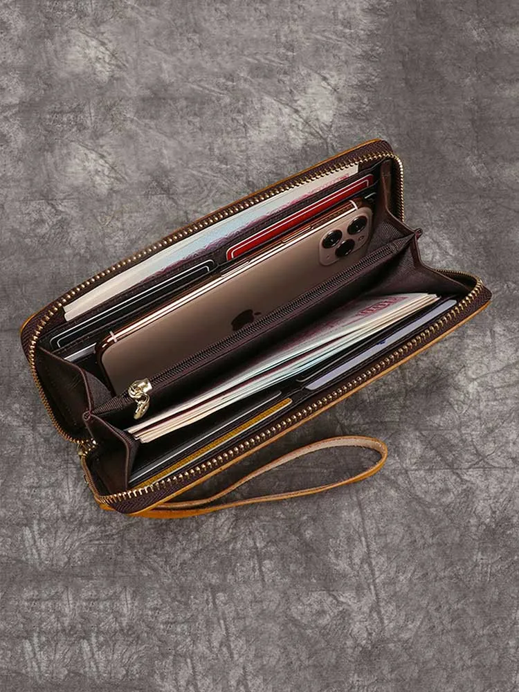 Retro Embossing Handmade Flower Pattern Wallet