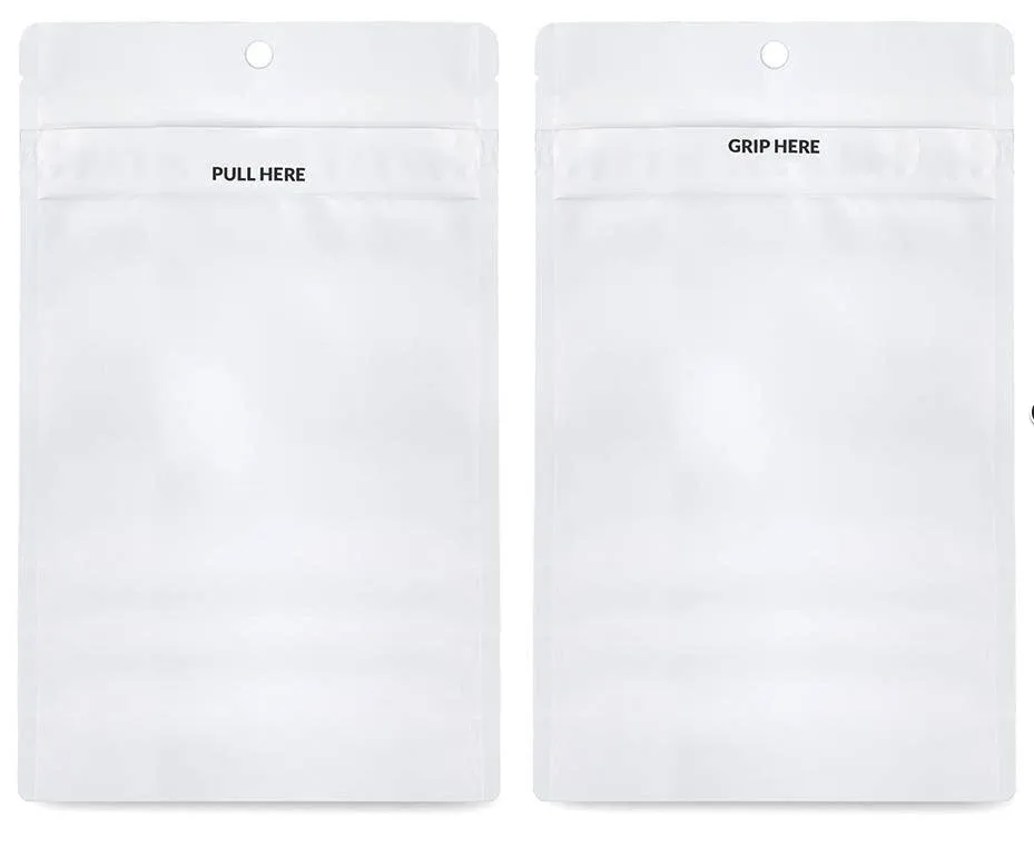 SAMPLE of Loud Lock Grip N Pull Mylar Bag 1 Oz - 28 Grams - Child Resistant - Opaque Black or White (1 Count)