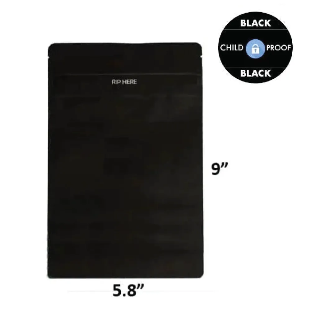 SAMPLE of Loud Lock Grip N Pull Mylar Bag 1 Oz - 28 Grams - Child Resistant - Opaque Black or White (1 Count)
