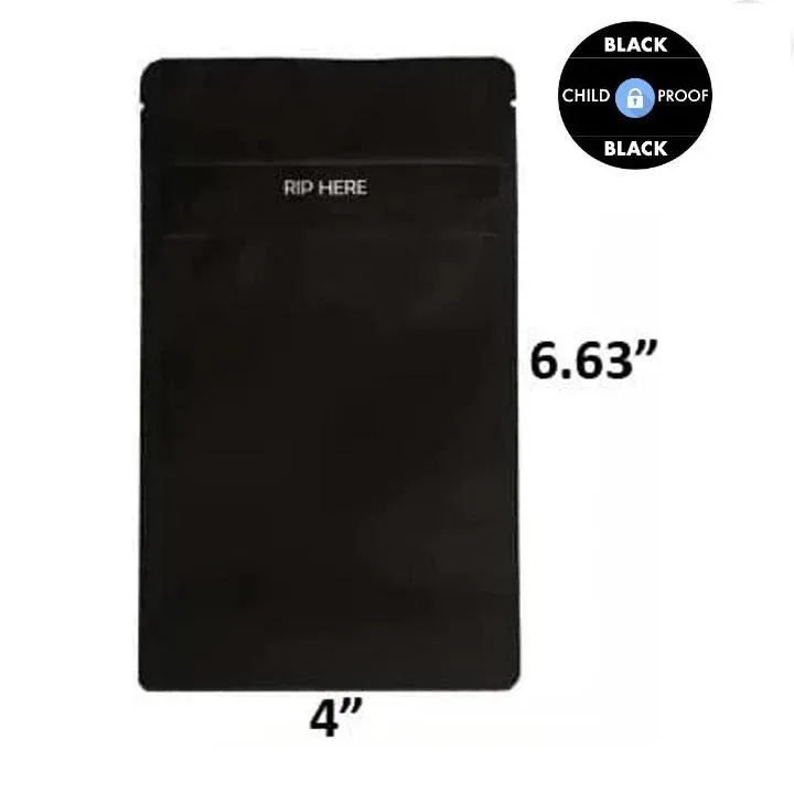 SAMPLE of Loud Lock Grip N Pull Mylar Bag 1/4 Oz - 7 Grams - Child Resistant - Opaque Black or Opaque White (1 Count)