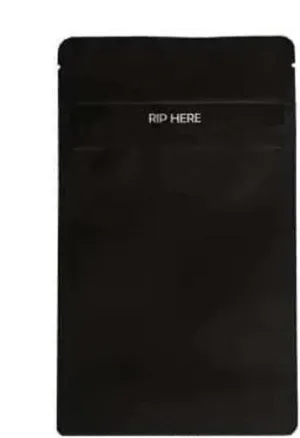SAMPLE of Loud Lock Grip N Pull Mylar Bag 1/4 Oz - 7 Grams - Child Resistant - Opaque Black or Opaque White (1 Count)
