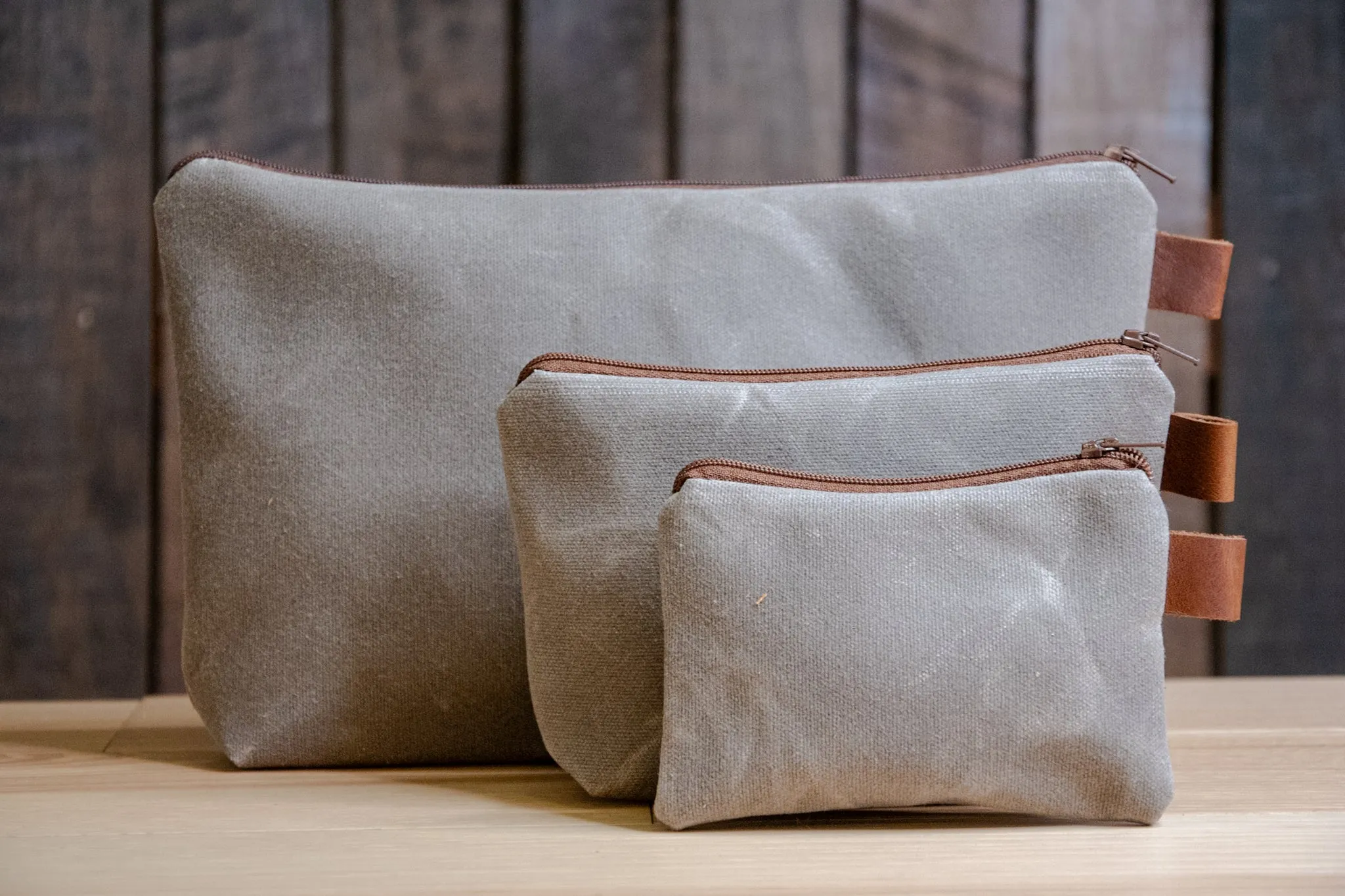 Seasonal Colors | Handmade Waxed Canvas Pouch | Zipper |  Ready to Ship