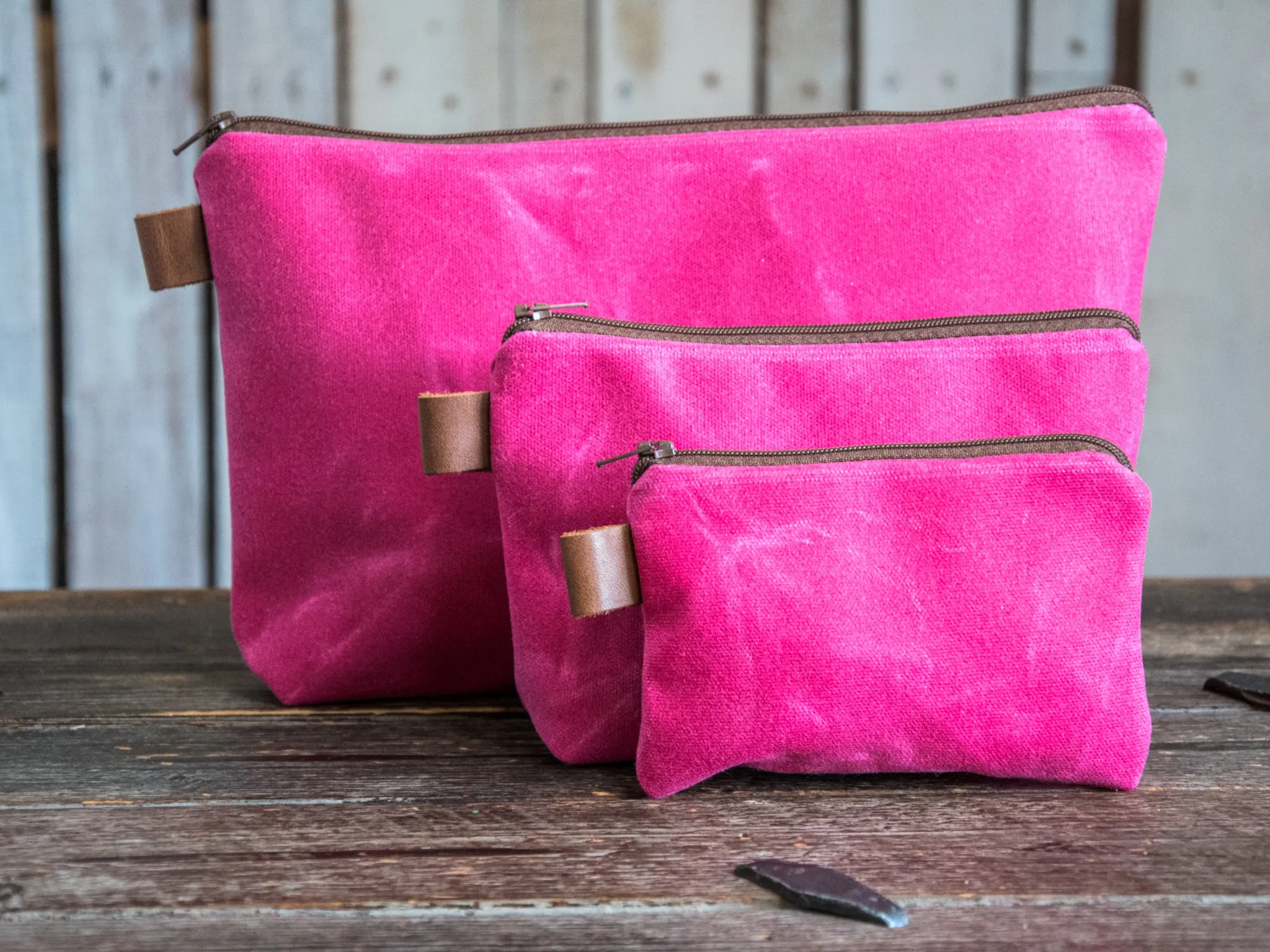 Seasonal Colors | Handmade Waxed Canvas Pouch | Zipper |  Ready to Ship