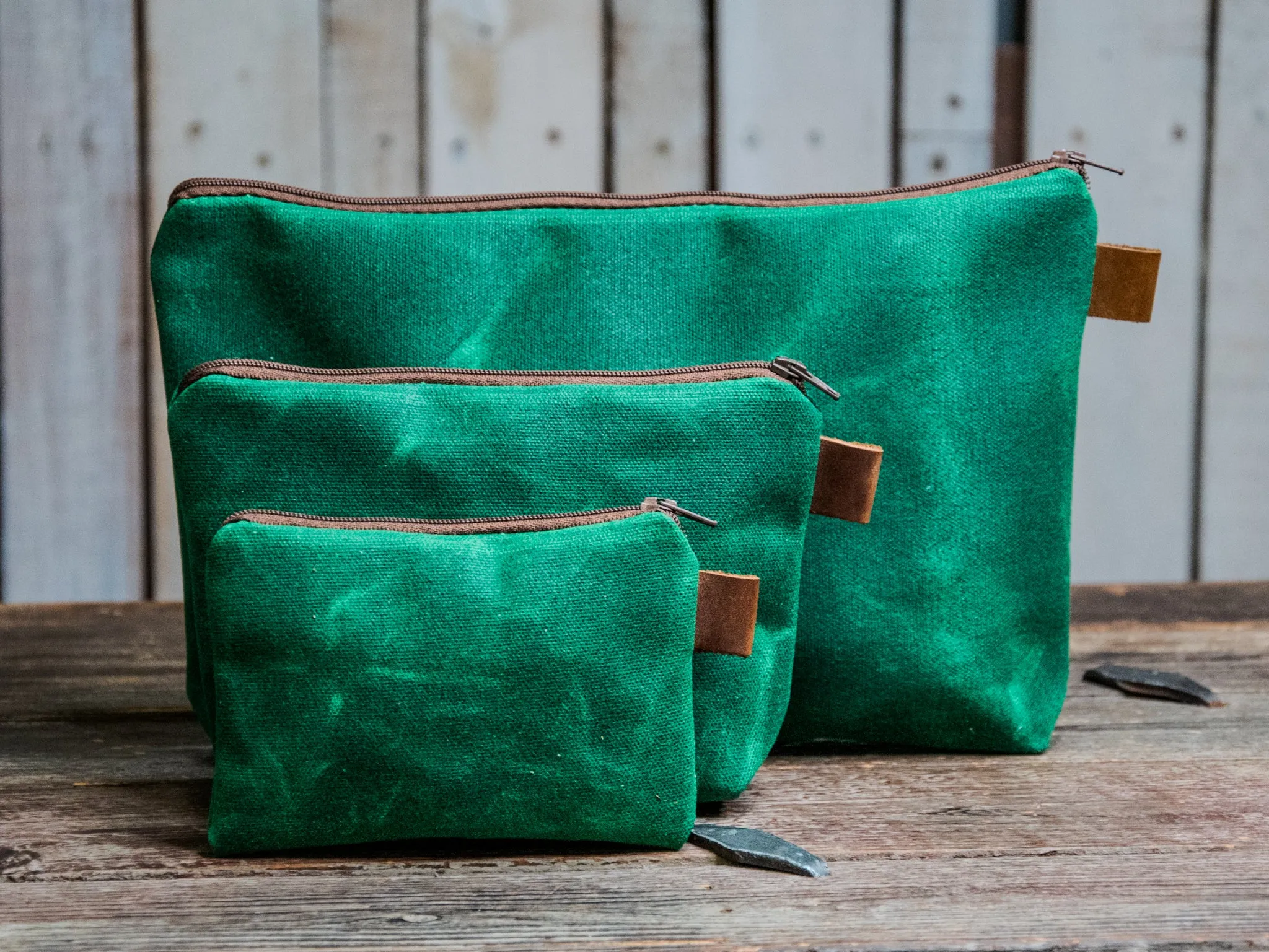 Seasonal Colors | Handmade Waxed Canvas Pouch | Zipper |  Ready to Ship