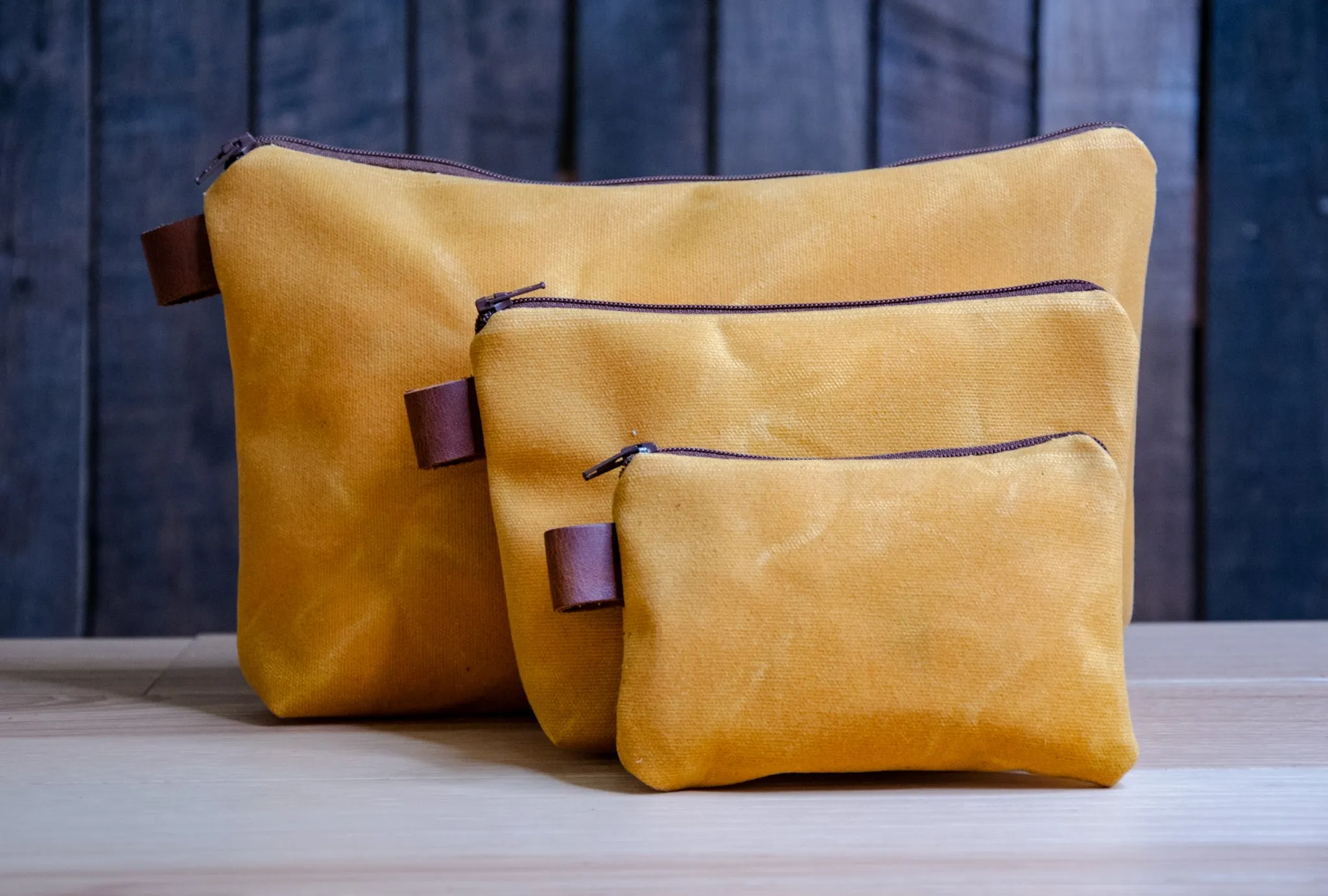 Seasonal Colors | Handmade Waxed Canvas Pouch | Zipper |  Ready to Ship