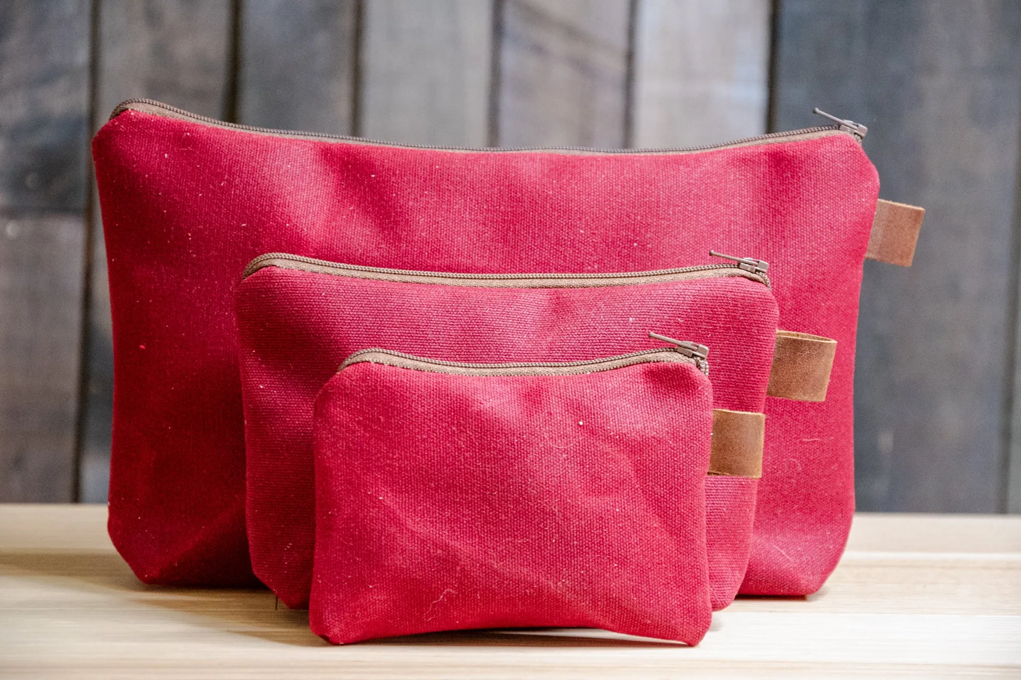 Seasonal Colors | Handmade Waxed Canvas Pouch | Zipper |  Ready to Ship