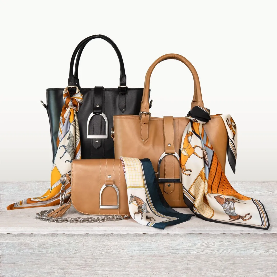 Signature Stirrup - English Stirrup Crossbody Bag in Italian Leather with Nickel Hardware Equestrian Handbag