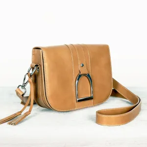 Signature Stirrup - English Stirrup Crossbody Bag in Italian Leather with Nickel Hardware Equestrian Handbag