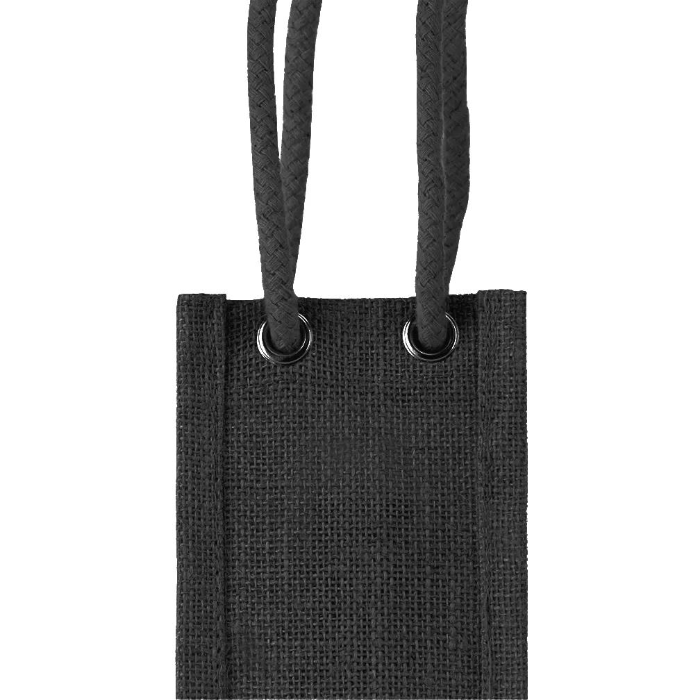 Single Bottle Jute Bag w/Rope Handle
