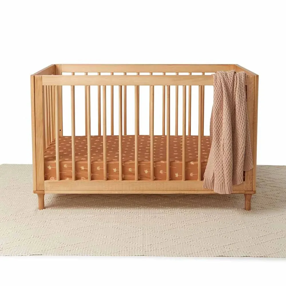 Snuggle Hunny Kids - Organic Fitted Cot Sheet | Bronze Palm