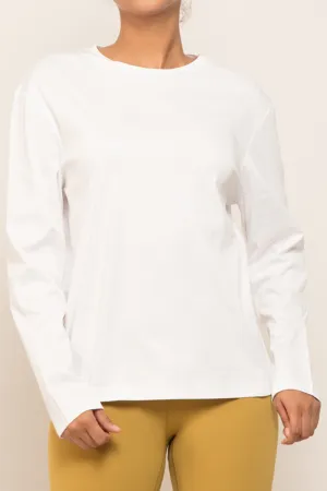 Soft Cotton Round Neck Long Sleeve Basic Shirt