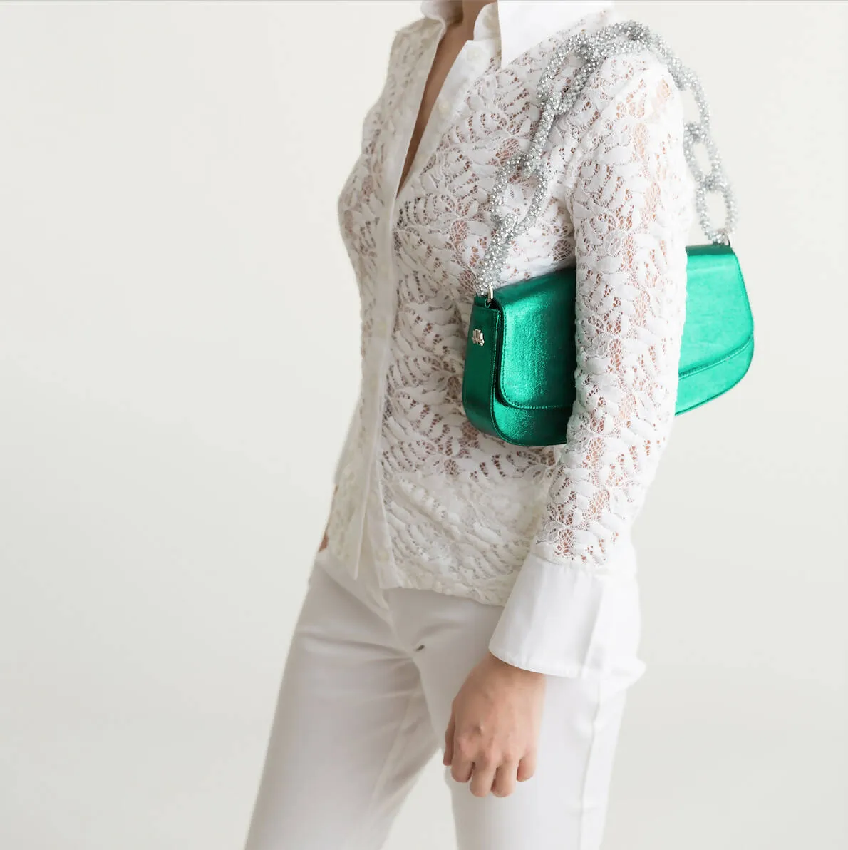 SOHO IN CLASSIC GREEN BAGUETTE
