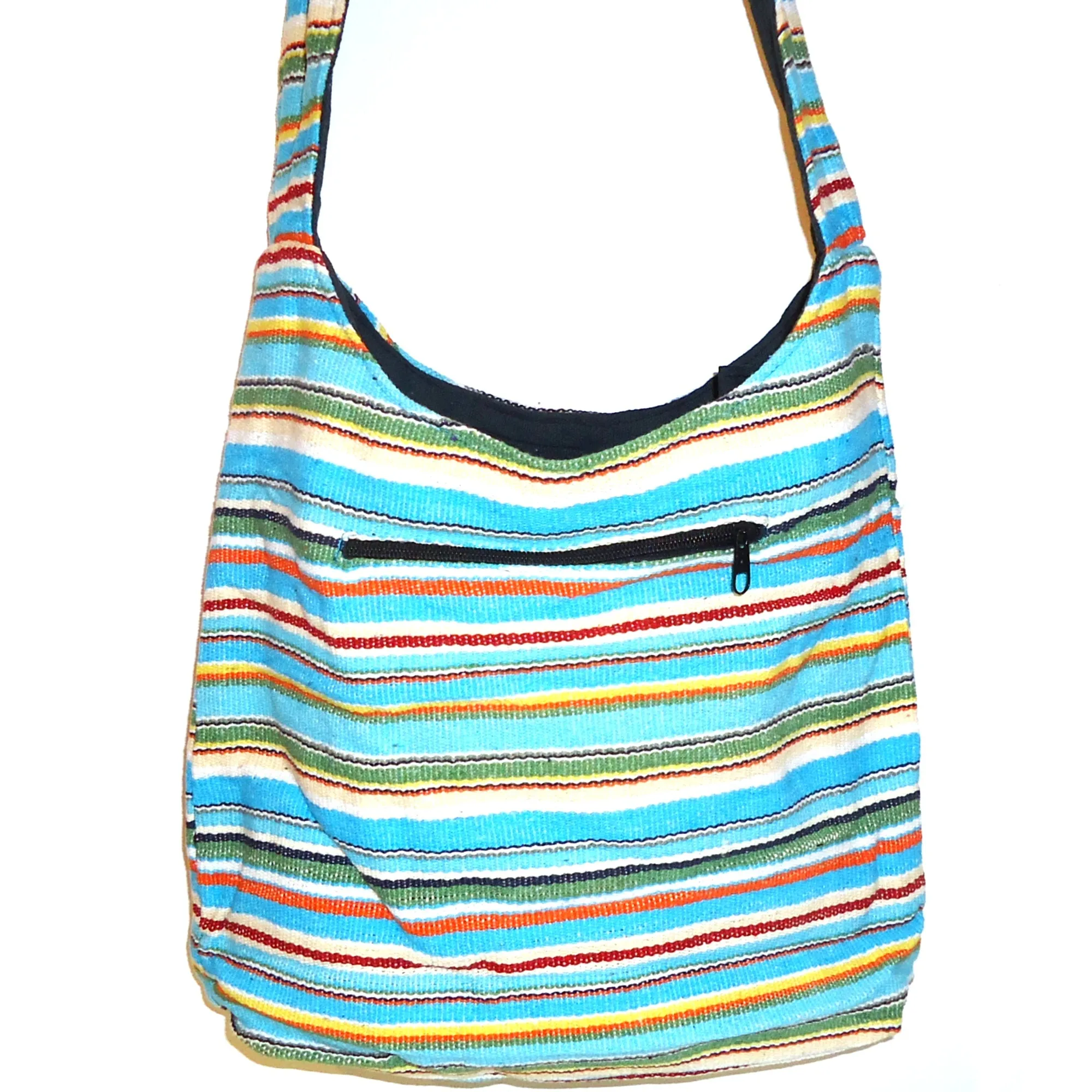Striped Crossbody Bag - Blue