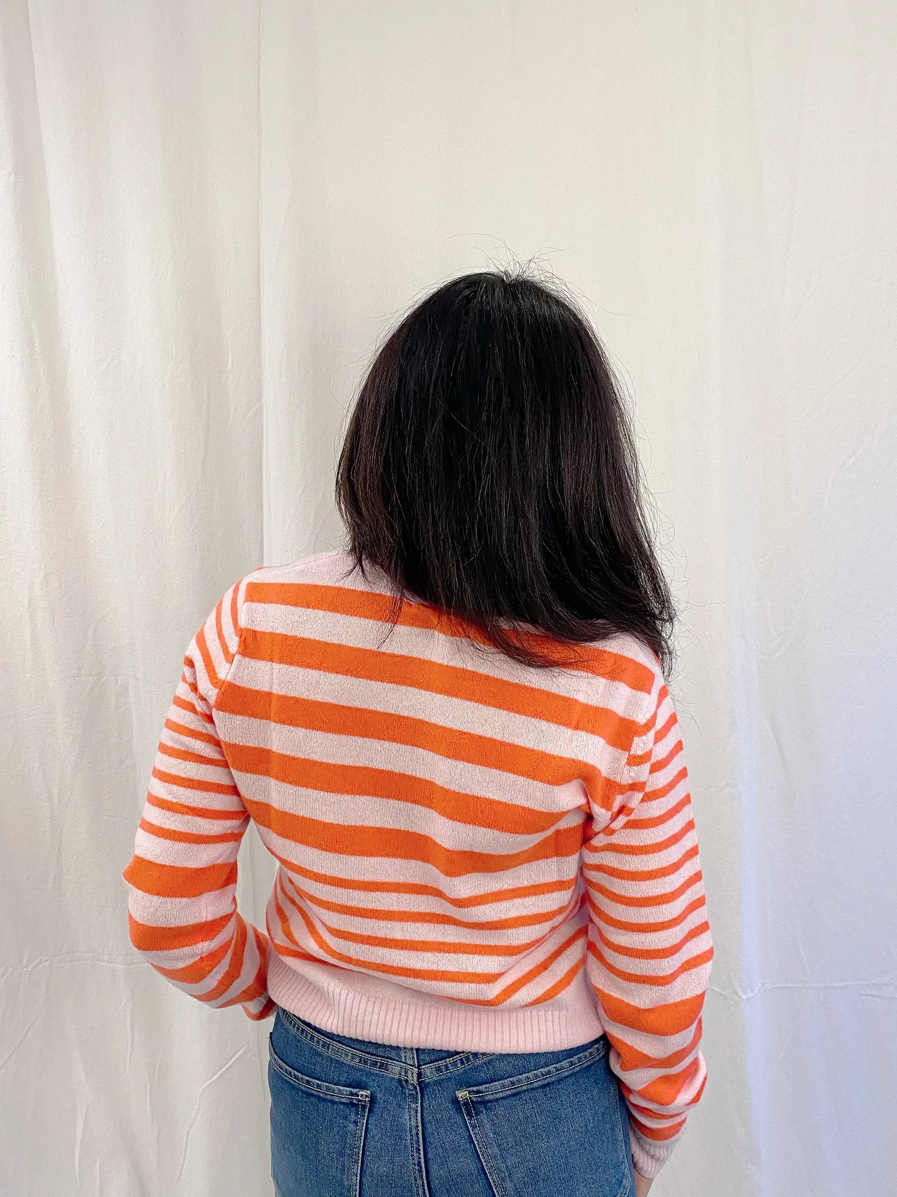 Striped Womad Little Crew Cashmere Sweater