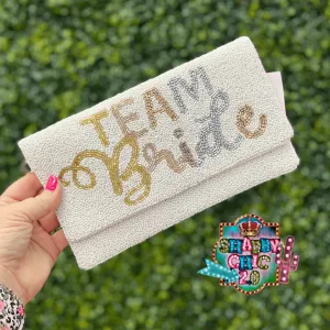 Team Bride Beaded Clutch Bag