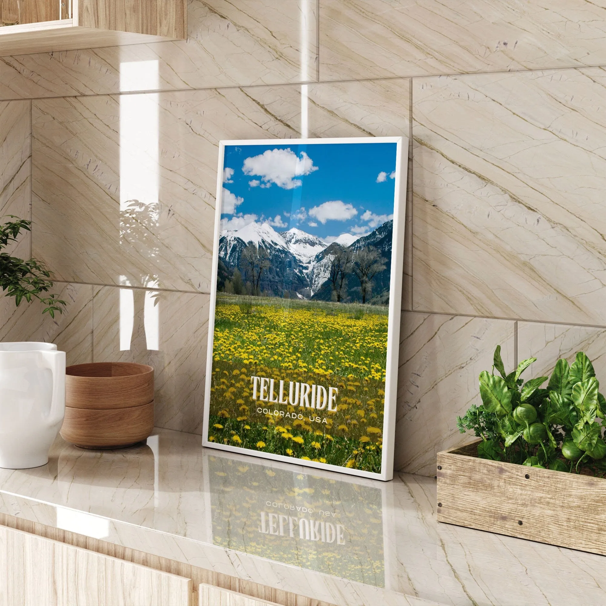 Telluride Retro Wall Art, Colorado, USA