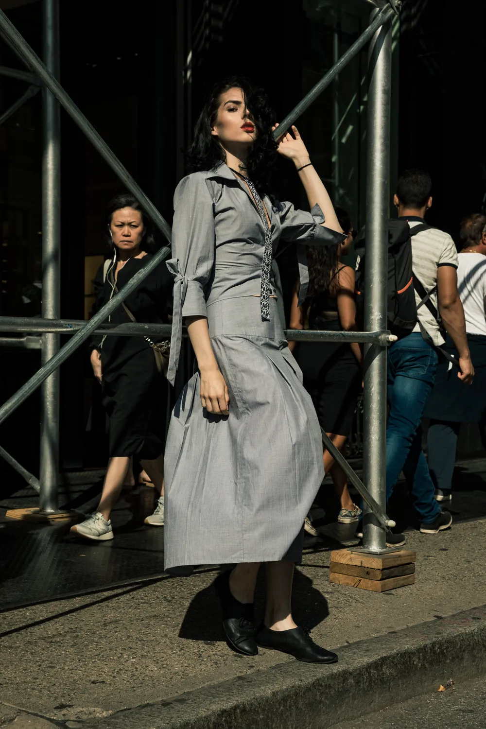 Top with pin-tuck skirt set
