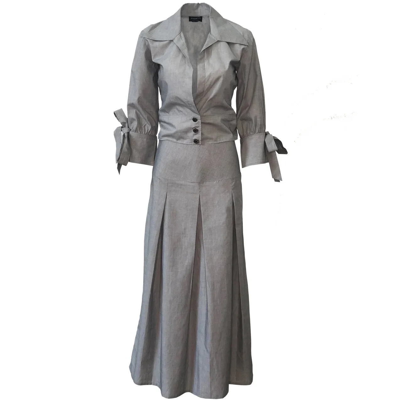 Top with pin-tuck skirt set