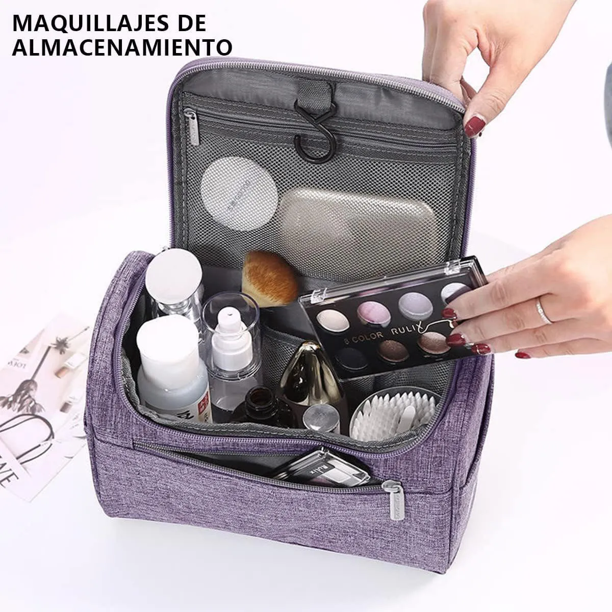 Travel Size Zipper Closure Toiletry Bag 1pc