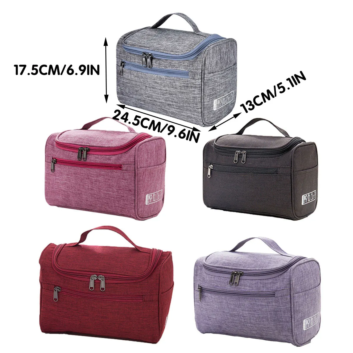 Travel Size Zipper Closure Toiletry Bag 1pc