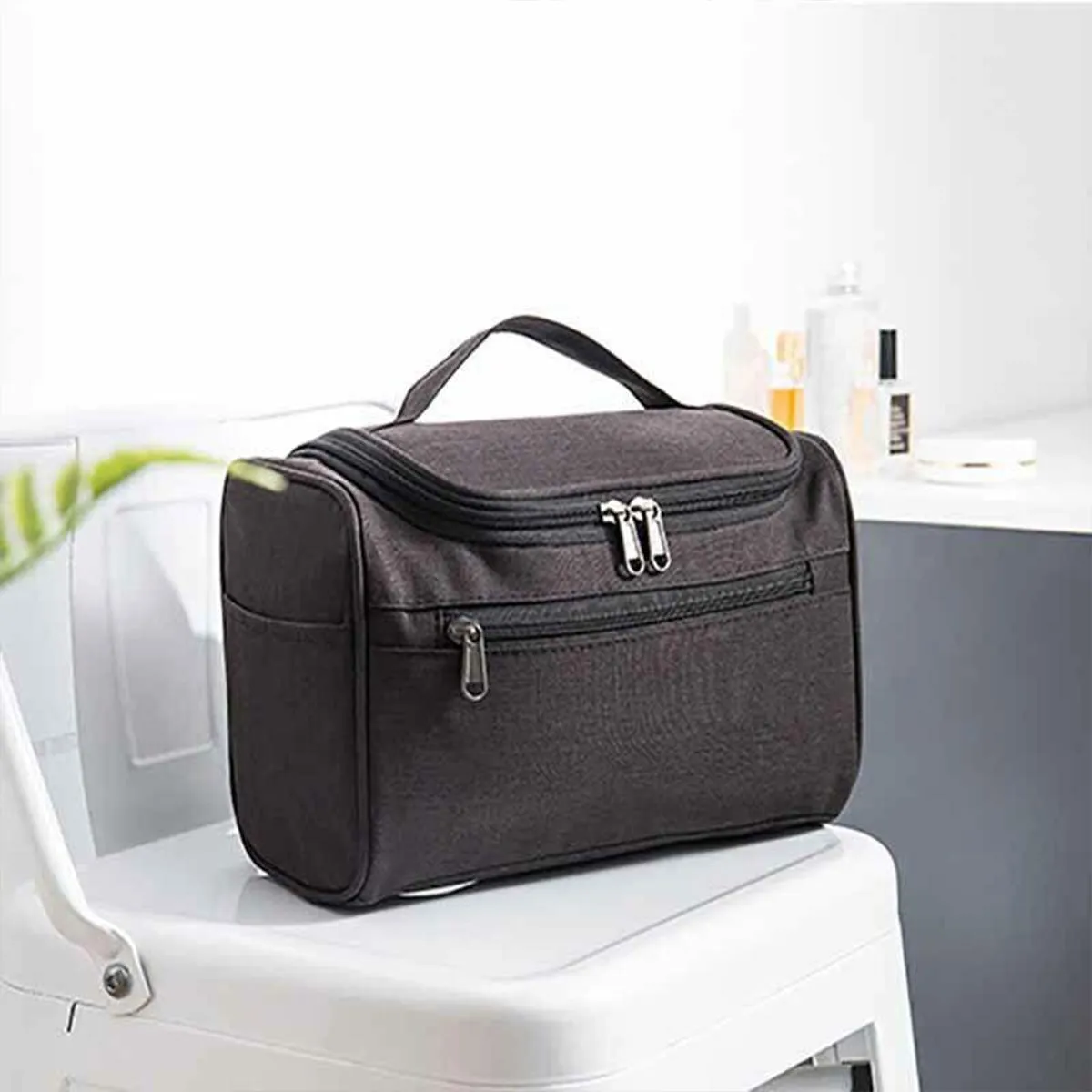 Travel Size Zipper Closure Toiletry Bag 1pc