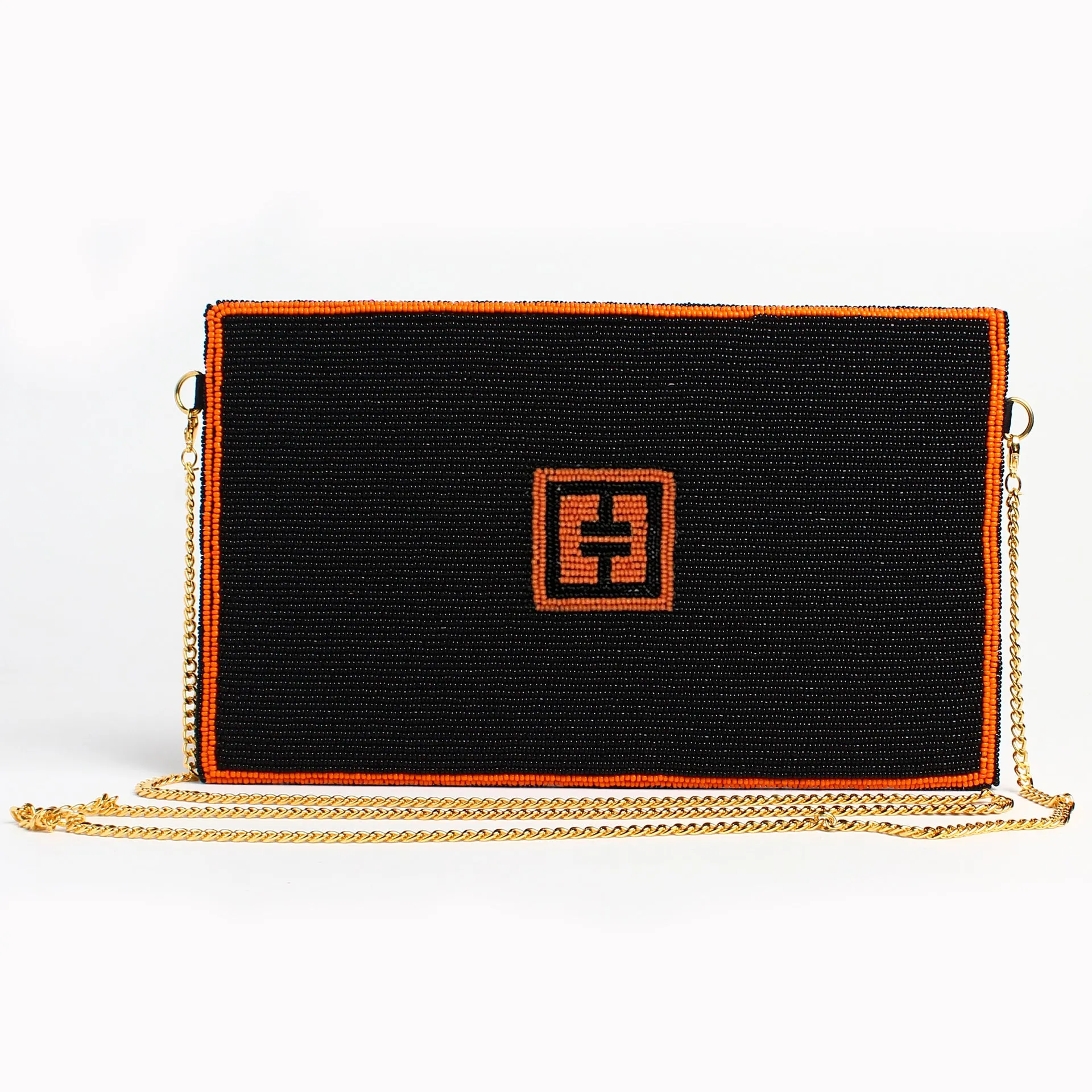 TT-MELLISUGA Hand Beaded Clutch-Black