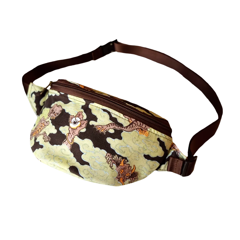 [UNISEX] BANGXGANJI X LOCO MOSQUITO YOKAI CAMO BUM BAG (BROWN / GREEN)