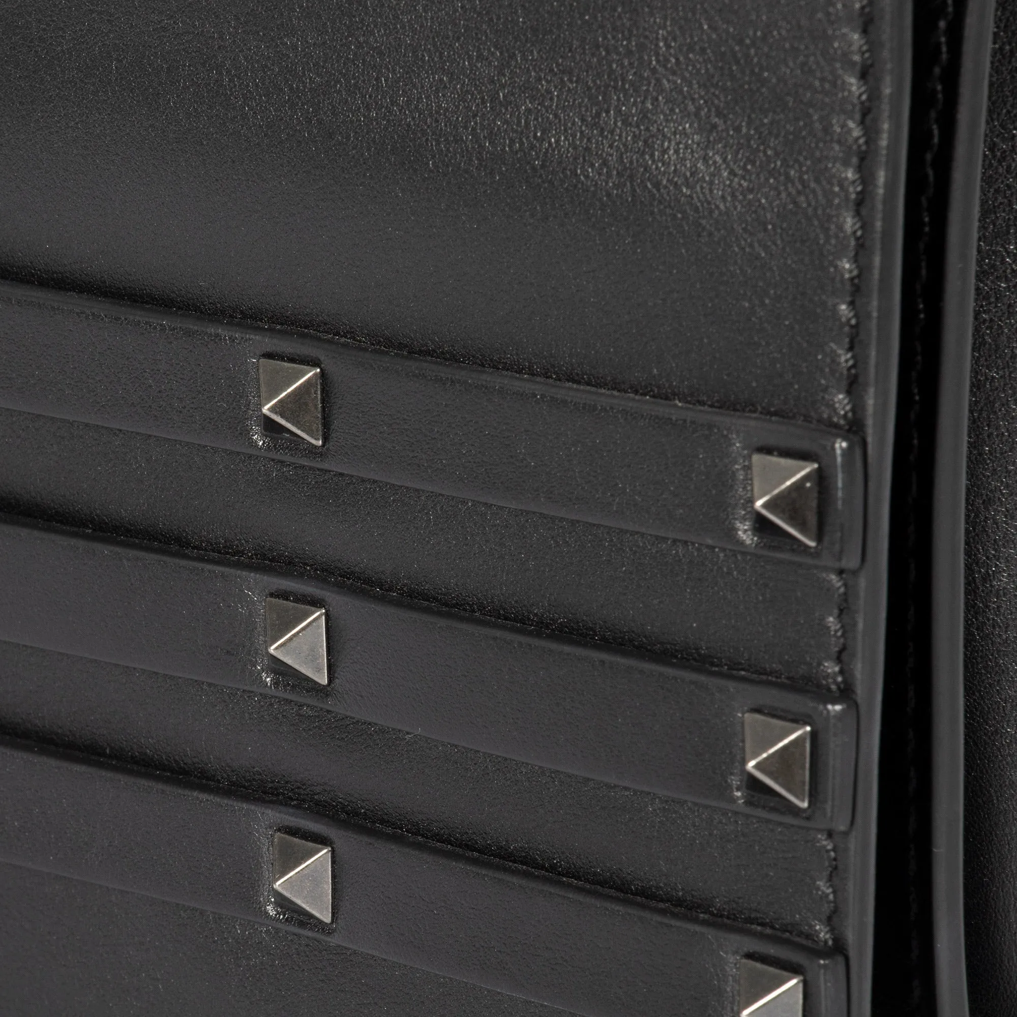 Valentino Black Leather Rock Stud Clutch