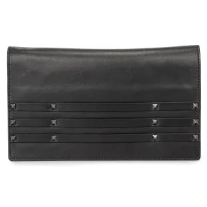 Valentino Black Leather Rock Stud Clutch