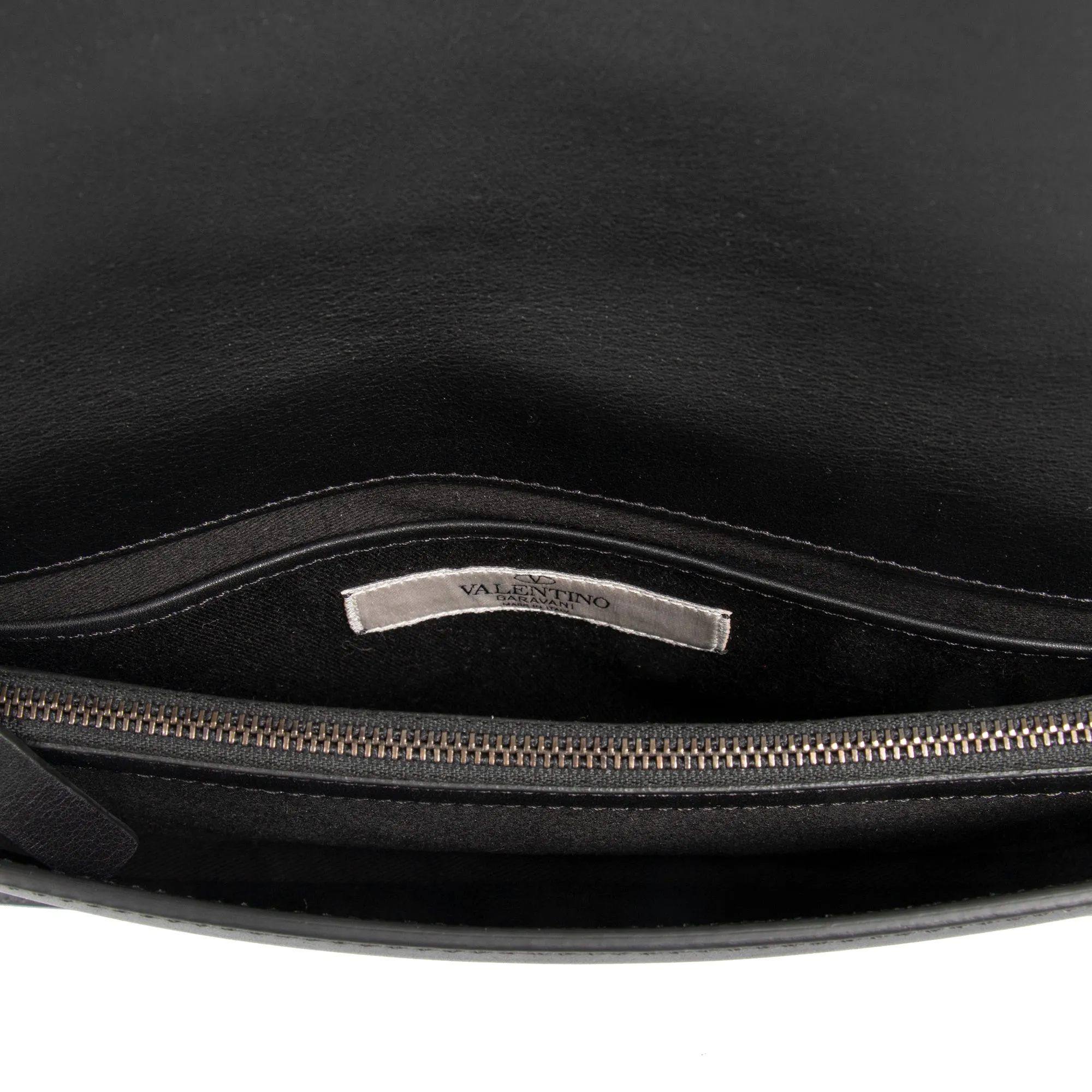 Valentino Black Leather Rock Stud Clutch